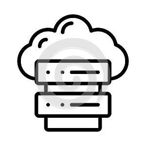Cloud computing server Isolated Vector icon which can easily modify or edit