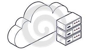 Cloud Computing Server Isometric Icon for Tech, vector design Generative AI