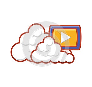cloud computing server with media player button