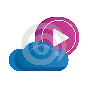 Cloud computing server with play button