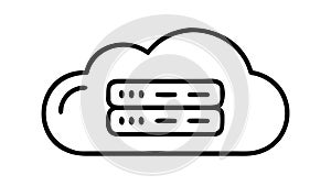 Cloud Computing Server Rack Icon, Data Storage Vector, vector design Generative AI