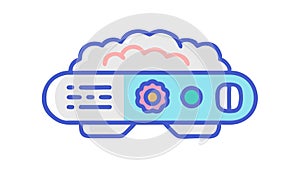 Cloud Computing Server Rack Icon, vector design Generative AI