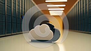 Cloud Computing Server Room Data Storage Icon in a Data Center Environment