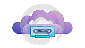 Cloud computing server, symbolizing digital data storage and accessibility, vector design Generative AI