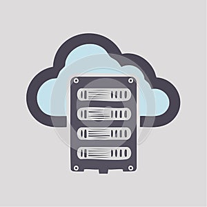 Cloud Computing Server Technology Icon