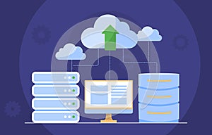 Cloud computing server vector concept