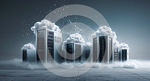 Cloud computing servers data center hosting storage network infrastructure solution