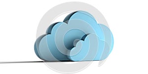 Cloud computing. Blue clouds isolated on white background. 3d illustration