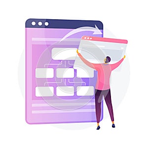 Cloud computing service, web hosting vector concept metaphor.