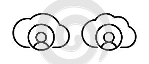 Cloud computing services vector icon set. Online storage preferences, digital transformation symbol