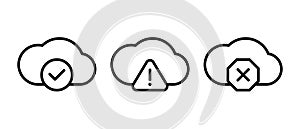 Cloud computing services vector icon set. Server, cyber security, digital transformation symbol