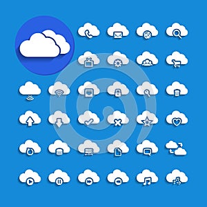 Cloud computing with shadow icon set, vector eps10