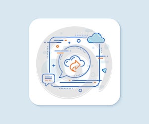 Cloud computing share line icon. Internet data storage sign. Vector