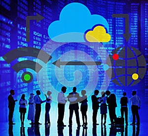 Cloud Computing Sharing Global Communication Concept