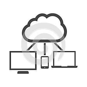 Cloud computing simple vector icon or logo