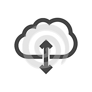 Cloud computing simple vector icon or logo