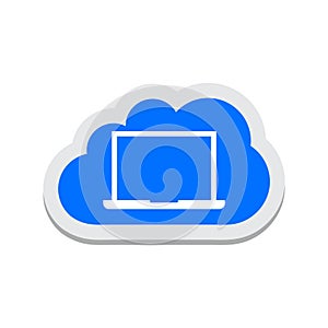 Cloud computing simple vector icon or logo