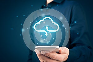 Cloud computing on smart phone concept
