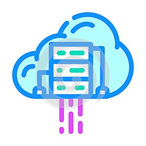 cloud computing software color icon vector illustration