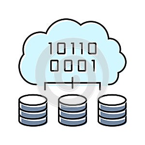 cloud computing software color icon vector illustration