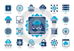 Cloud Computing solid icon set