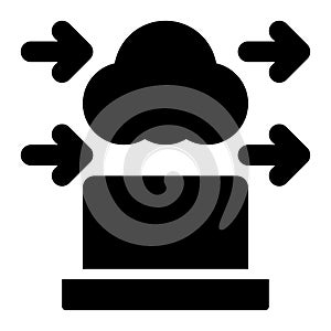 Cloud Migration, Cloud Computing, Cloud Service Glyph Solid Icon
