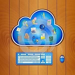 Cloud computing solution for business concept