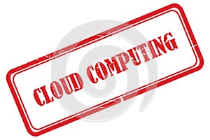 cloud computing stamp on white