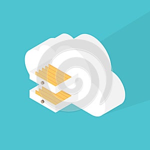 Cloud computing storage data concept flat design