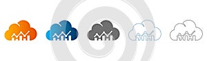 Cloud Computing Storage Data Icons Set Flat Design Vector Illustration