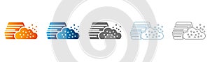 Cloud Computing Storage Flat Design Icons Set vector illustration