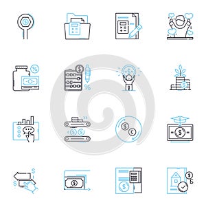 Cloud computing and storage linear icons set. Virtualization, Scalability, Accessibility, Mobility, Security, Backup