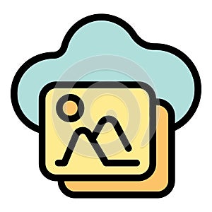 Cloud computing storing images online data storage icon