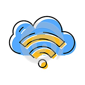 Cloud computing storing wireless internet data network