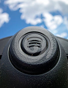 Cloud Computing Symbol Against a Blue Sky