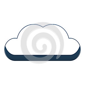 Cloud computing symbol blue lines