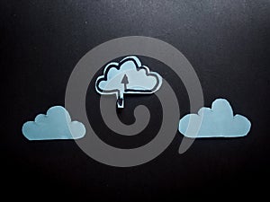 Cloud computing symbol. Cloud computing network data storage technology service.