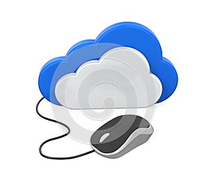 Cloud Computing Symbol with Computer Mouse