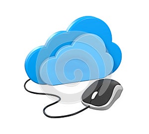 Cloud Computing Symbol with Computer Mouse