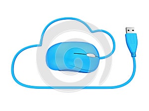 Cloud Computing Symbol with Computer Mouse