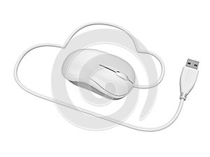Cloud Computing Symbol with Computer Mouse