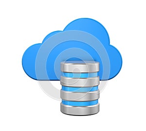 Cloud Computing Symbol with Database Icon