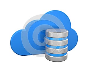 Cloud Computing Symbol with Database Icon