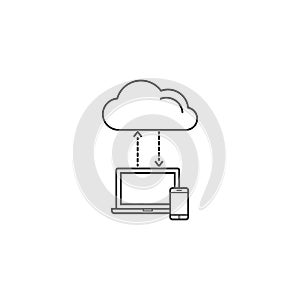 Cloud computing symbol, download, social network