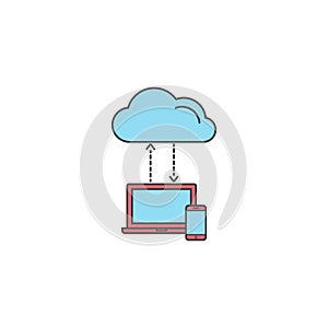 Cloud computing symbol, download, social network