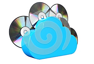 Cloud Computing Symbol Isolated. 3D rendering