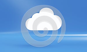 Cloud Computing Symbol Isolated. 3D rendering