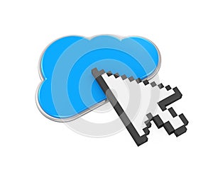 Cloud Computing Symbol with Mouse Cursor Icon