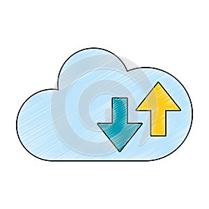 Cloud computing symbol scribble