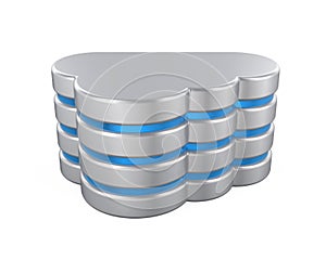 Cloud Computing Symbol with Server Rack